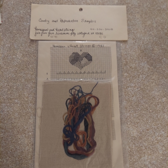 Counted cross stitch pattern sampler from Homespun Heart Strings - Picture 4 of 6